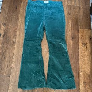 Free People Green Velvet Pants